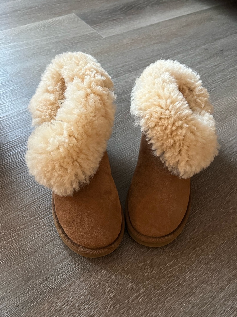 UGG Chestnut Suede Shearling-Lined Slippers